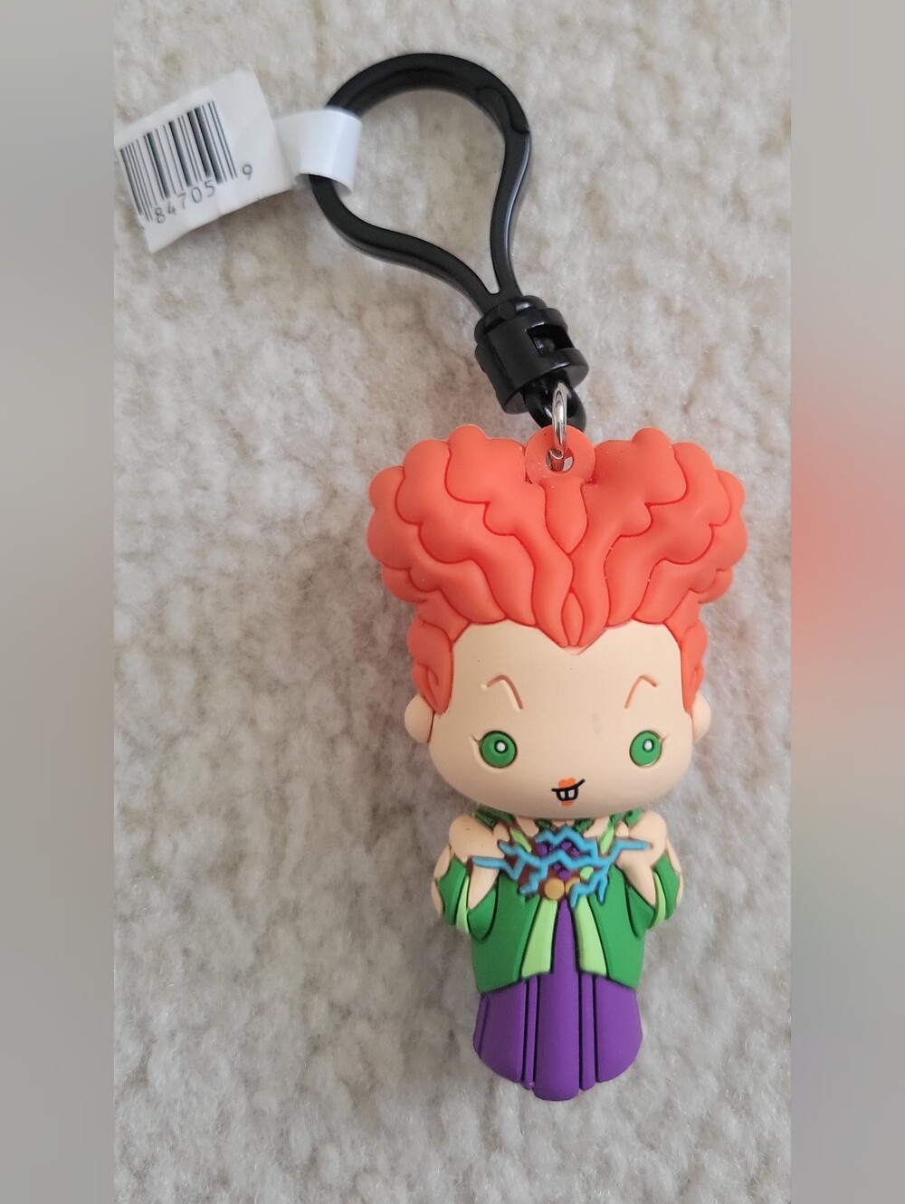 Kids Orange Hair Character Keychain Clip - Green & Purple Outfit
